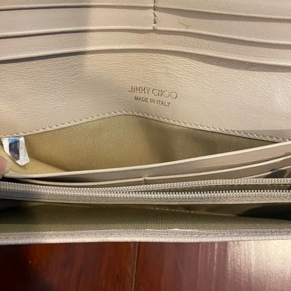 Jimmy Choo Cream Leather Wallet with Star Studs - Picture 7 of 9